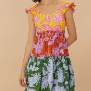 NWT FARM RIO Mixed Tropical Swing Mini Dress SIZE M